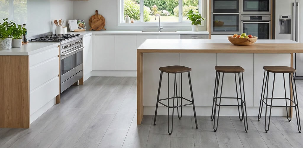 NZCORE Special Light Glacier Grey is a bright and modern SPC flooring and hybrid flooring design created to enhance light-filled living spaces.