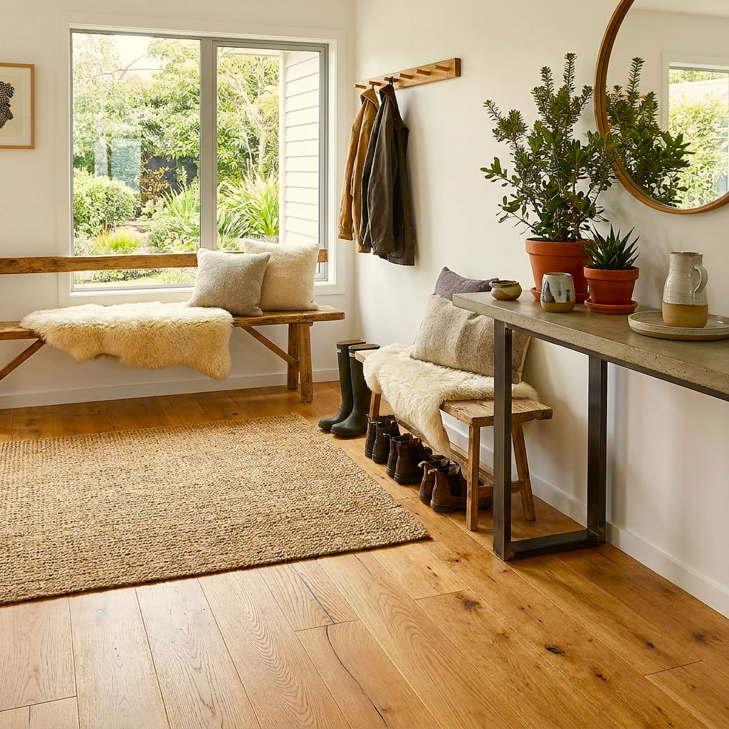 Antico handcrafted engineered oak flooring brings together the warmth of natural timber and the quiet sophistication of contemporary New Zealand interiors.