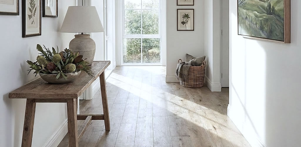Modern grey real wood oak flooring brings together deep contemporary tones with the natural texture and warmth of genuine timber. The dark grey colouring creates a clean and architectural appearance, helping spacious interiors feel calm, balanced, and visually refined.