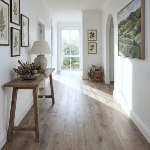 Modern grey real wood oak flooring brings together deep contemporary tones with the natural texture and warmth of genuine timber. The dark grey colouring creates a clean and architectural appearance, helping spacious interiors feel calm, balanced, and visually refined.