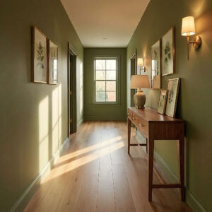 Natural oak parquet, paired with a decorative crystal chandelier and antique columns, elevates an interior into a space of lasting luxury and elegance. Softly toned walls with refined stucco work provide the ideal backdrop, allowing the non-standard dimensions and natural colour of the wood boards to take centre stage.