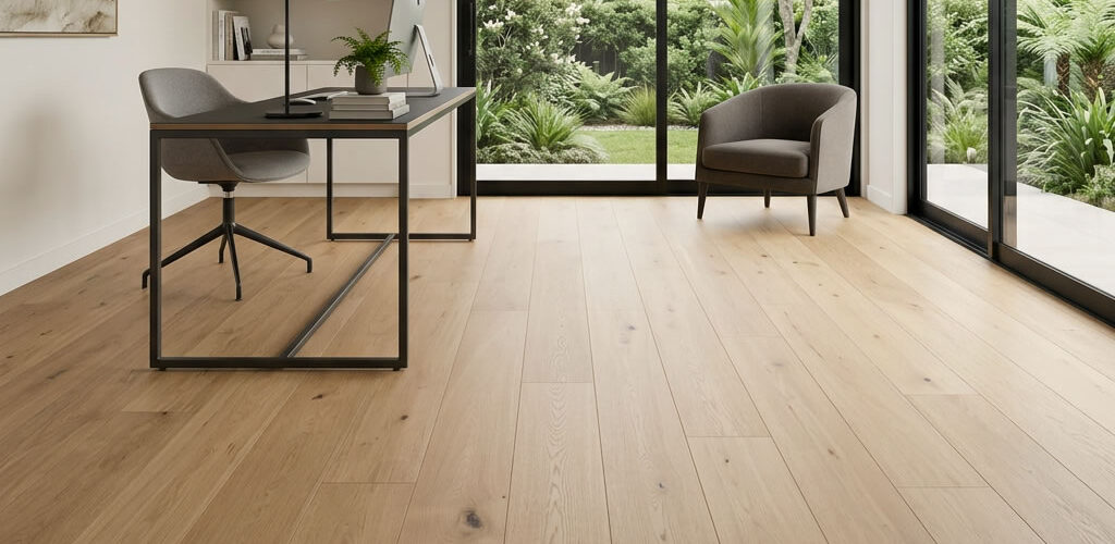 Sunlit Oak Parquet celebrates the natural warmth and character of genuine Oak in a softly illuminated golden finish. Inspired by oak timber warmed by natural sunlight, its balanced combination of honey, wheat, and light golden-brown tones creates an interior that feels comfortable, welcoming, and effortlessly refined.
