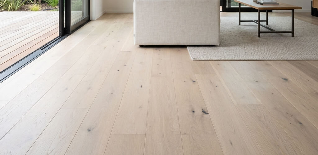 Oyster Oak Parquet captures the natural beauty of Oak in a softly balanced neutral finish. Inspired by the subtle colouring of natural oyster shells, it combines pale beige, gentle greige, and warm mineral undertones to create a floor that feels bright, calm, and quietly sophisticated.