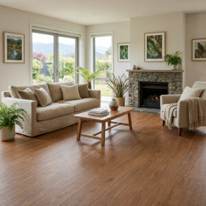 This Rich Oak Laminate Flooring features an oak effect surface with EIR texture, design for floating installation with a secure click lock system, wide plank format, and a natural oak look.