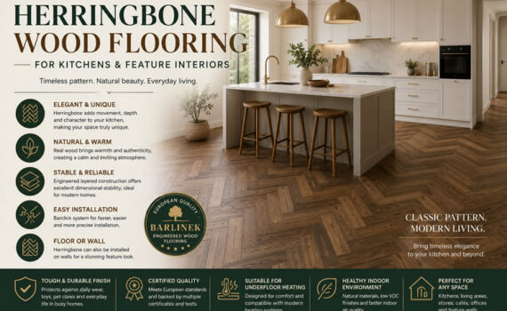 Herringbone wood flooring is a timeless design choice that brings character, depth, and elegance to an interior space. From both a functional and aesthetic perspective, herringbone flooring can help make a kitchen feel more refined, layered, and visually distinctive.