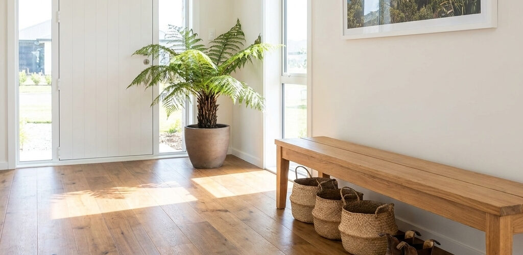20mm real wood flooring delivers a solid, substantial feel underfoot while showcasing the natural beauty of hardwood timber.