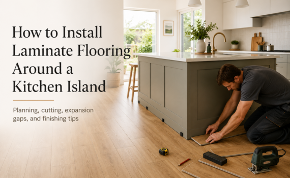 How to Install Laminate Flooring Around a Kitchen Island Laminate flooring originated in Sweden in 1977 Discover expert tips and tricks on how to install laminate flooring around your kitchen island, including installation tips to enhance your home's aesthetic with cost-efficient charm.
