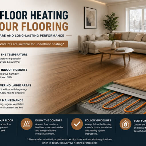 Underfloor heating is becoming increasingly common in New Zealand homes. It can create a warm and comfortable living environment during colder months, but it is important to understand how heating may affect flooring products.