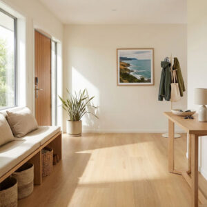 Krono Blonde Montreux Oak laminate flooring offers a bright and elegant interpretation of natural oak timber.