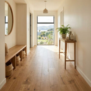 Exquisite natural white brushed oak flooring is defined by its refined surface treatment and carefully balanced colour tones