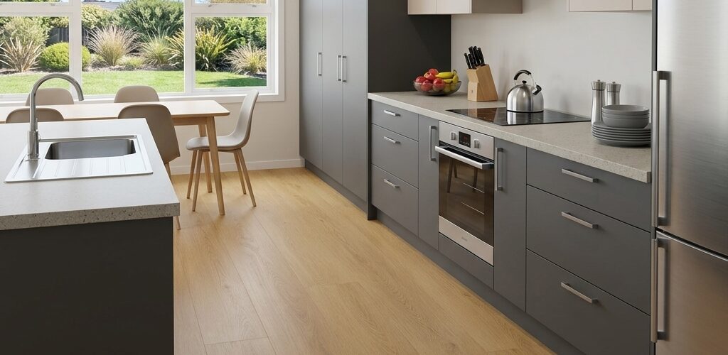NZCORE Harvest Oak 8mm Hybrid Flooring captures the warmth and richness of natural European Oak through a beautifully balanced colour palette inspired by the golden tones of the harvest season