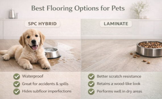 If you share your home with a zoomy Lab, a dignified Ragdoll, or anything in between, your floors need to take a hit and keep looking tidy. Two of the most popular hard flooring options in Kiwi homes right now are SPC hybrid and laminate. Both click together easily, both look like timber, and both promise durability. Only one of them is truly waterproof, though. And only one is consistently the quietest under paws.
