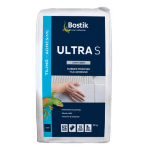 Bostik Ultra S Product overview Bostik Ultra S is a premium, rubber-modified tile adhesive designed for demanding or high traffic applications for walls and floors. An excellent all-round adhesive with superb bond and overall performance, for indoor and outdoor use.