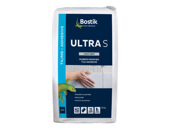 Bostik Ultra S Product overview Bostik Ultra S is a premium, rubber-modified tile adhesive designed for demanding or high traffic applications for walls and floors. An excellent all-round adhesive with superb bond and overall performance, for indoor and outdoor use.