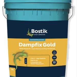 Bostik Dampfix Gold Grey is a one part, highly elastic, Class 3, water-based polyurethane waterproofing membrane system that meets the requirements of AS3740 by complying with AS/NZ 4858.