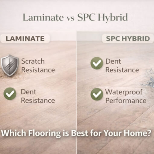 Choosing between laminate flooring and SPC hybrid can feel like splitting hairs until you live with it. Water on the kitchen floor, the dog sprinting to the door, the kids’ scooters inside on a rainy Saturday, bright sun pushing through the ranch sliders at midday. These little daily moments are where the difference shows.