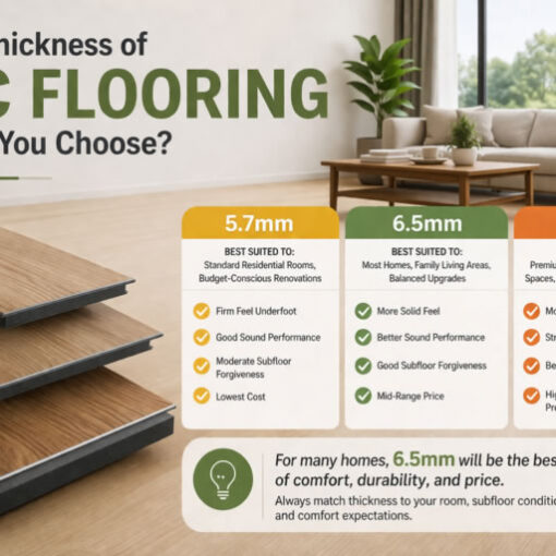 Choosing SPC flooring by thickness sounds simple at first. Pick the thickest board your budget allows, and you are done. In practice, it is more nuanced than that.